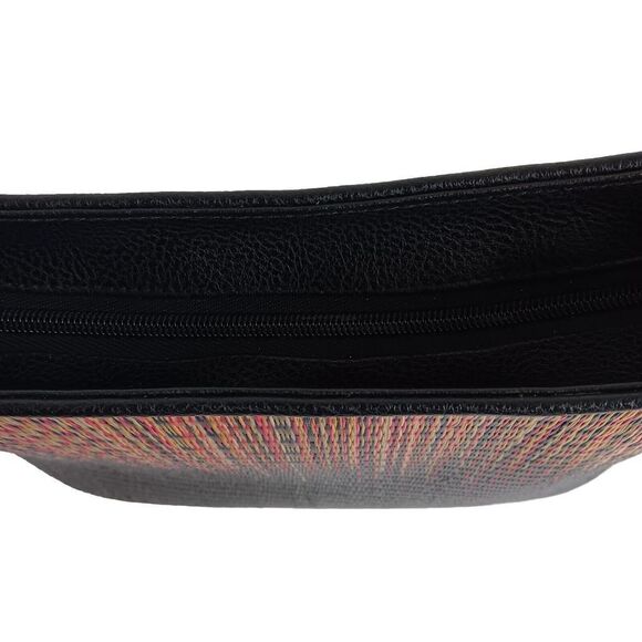 Buntal Desenyo Black/Multicolor Straw Shoulder Purse - Picture 5 of 9